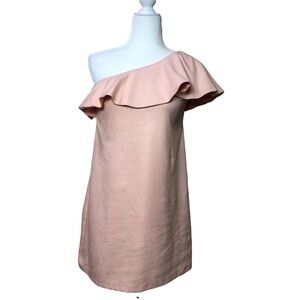 Asos One Shoulder Mini Dress Peach Size 2